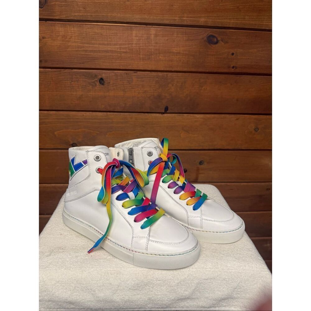 Zadig & Voltaire ZV1747 High Flash Pride sneakers Sz 42 (11-11.5) NWOB
